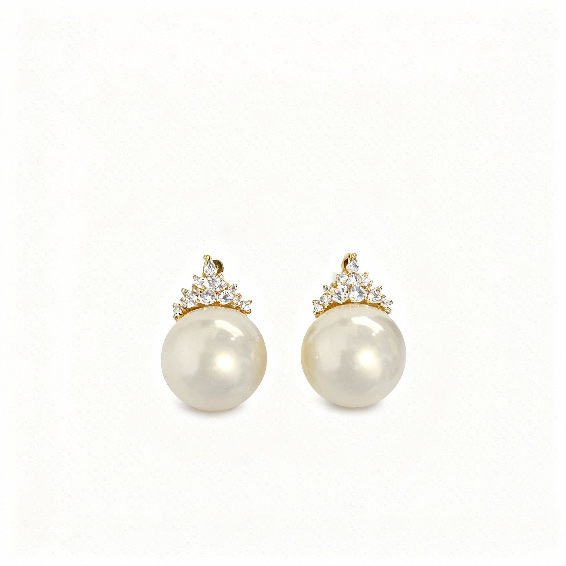 Vintage Pearl Drop Earrings with Micro-Pave Zirconia - S925 Silver Needle Royal-Inspired Studs - Elegant Everyday Jewelry for Women