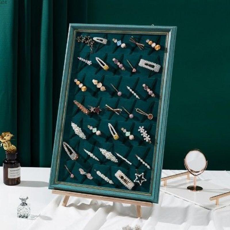 Wall-Mounted Jewelry & Hairpin Display Board - Multi-Functional Headwear Organizer Frame - Aesthetic Earring, Necklace, and Hair Accessory Storage Rack for Home Decor