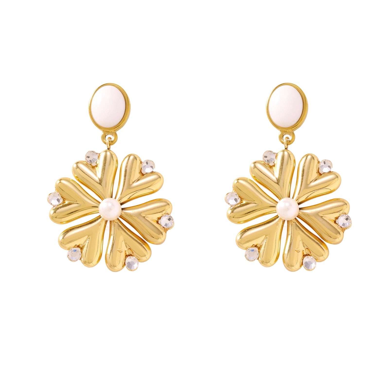 Pearl Firework Stud Earrings - S925 Silver Needle Japanese & Korean Style Micro-Encrusted Zircon Earrings - High-End Light Luxury Floral Jewelry
