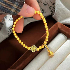Ancient Method Inherited Golden Lotus Six-Phase Flower Bracelet Retro Transfer Bead Silk Lotus Pod Bracelet