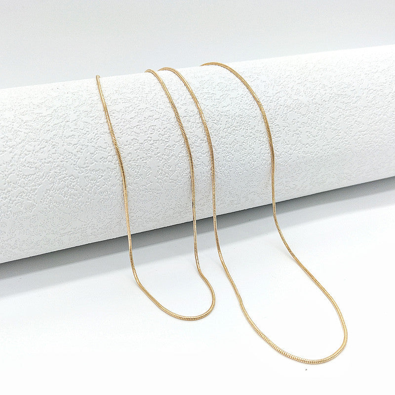 Double-Layer Snake Bone Chain Necklace – 18K Gold Plated Minimalist Stacked Clavicle Chain, Niche Design Jewelry for Women