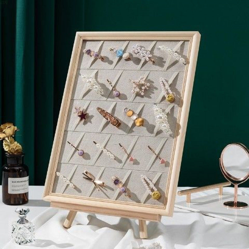 Wall-Mounted Jewelry & Hairpin Display Board - Multi-Functional Headwear Organizer Frame - Aesthetic Earring, Necklace, and Hair Accessory Storage Rack for Home Decor