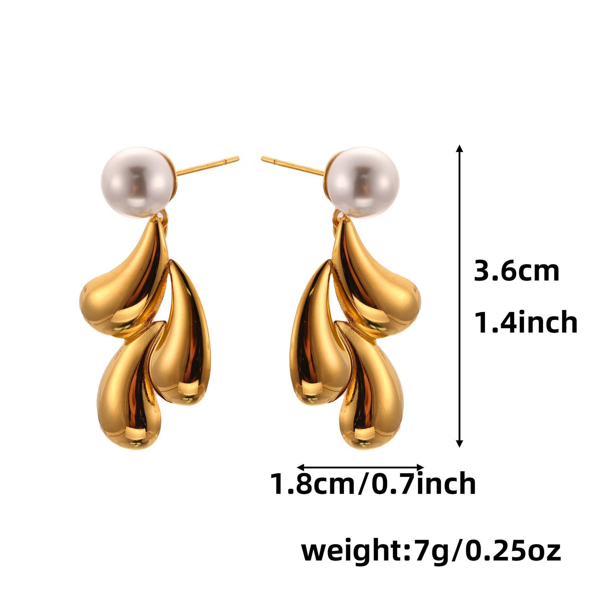 New Four-Leaf Clover Petal Studs - 18K Gold Plated "Light Luxury" Floral Earrings - Versatile High-End Ear Hole Support Earrings