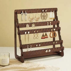 Solid Wood Multi-Functional Jewelry Display Rack - Professional Earring & Bracelet Organizer - High-End Boutique Stall & Photography Props