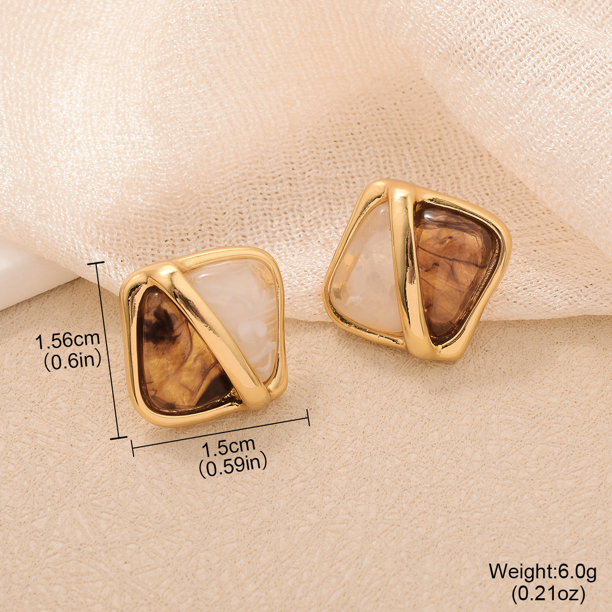 Natural Tiger Eye Drop Earrings - S925 Silver Needle Maillard Style Retro Lever-Back Earrings for Women