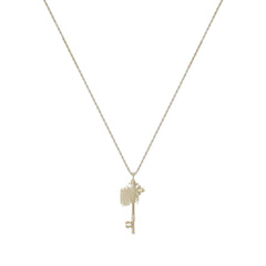 Retro Iris Key Pendant Necklace – 18K Gold Plated Light Luxury Clavicle Chain, Versatile Niche Design Long Sweater Chain for Women