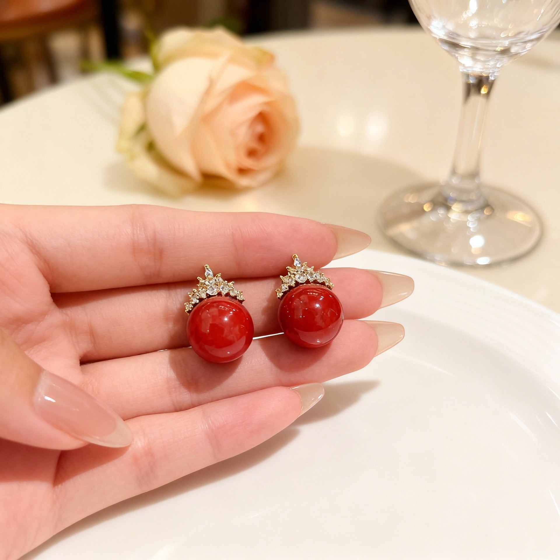 Vintage Pearl Drop Earrings with Micro-Pave Zirconia - S925 Silver Needle Royal-Inspired Studs - Elegant Everyday Jewelry for Women