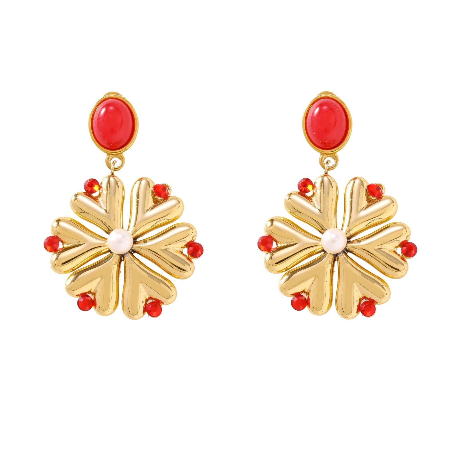 Pearl Firework Stud Earrings - S925 Silver Needle Japanese & Korean Style Micro-Encrusted Zircon Earrings - High-End Light Luxury Floral Jewelry