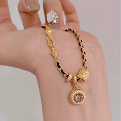 Second-Hand Pink-Purple Crystal Full Circle Zircon Bracelet – Black Gold "Small Waist" Design, Fashionable & Versatile Tennis Bracelet for Women