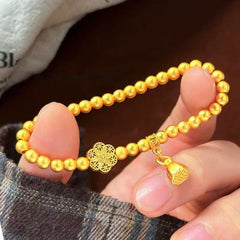 Ancient Method Inherited Golden Lotus Six-Phase Flower Bracelet Retro Transfer Bead Silk Lotus Pod Bracelet