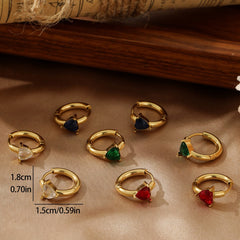 18K Gold Hollow Inverted Triangle Earrings - Geometric Zircon Leverback Hoops - Tarnish-Proof Titanium Steel Polygonal Earrings for Women