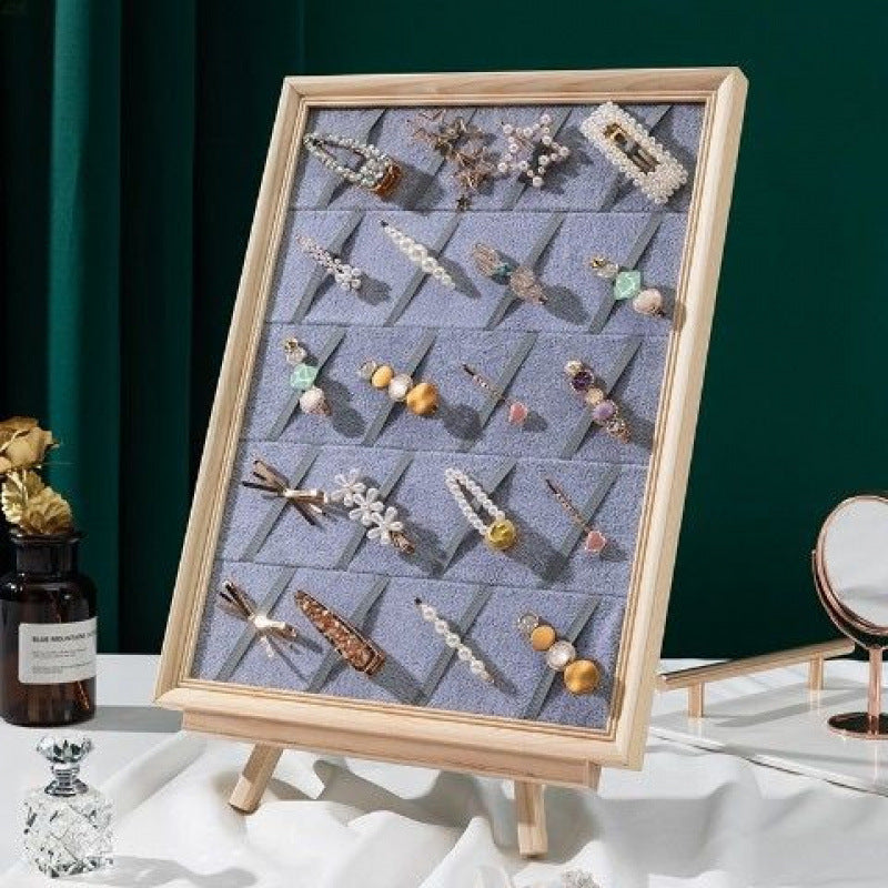 Wall-Mounted Jewelry & Hairpin Display Board - Multi-Functional Headwear Organizer Frame - Aesthetic Earring, Necklace, and Hair Accessory Storage Rack for Home Decor