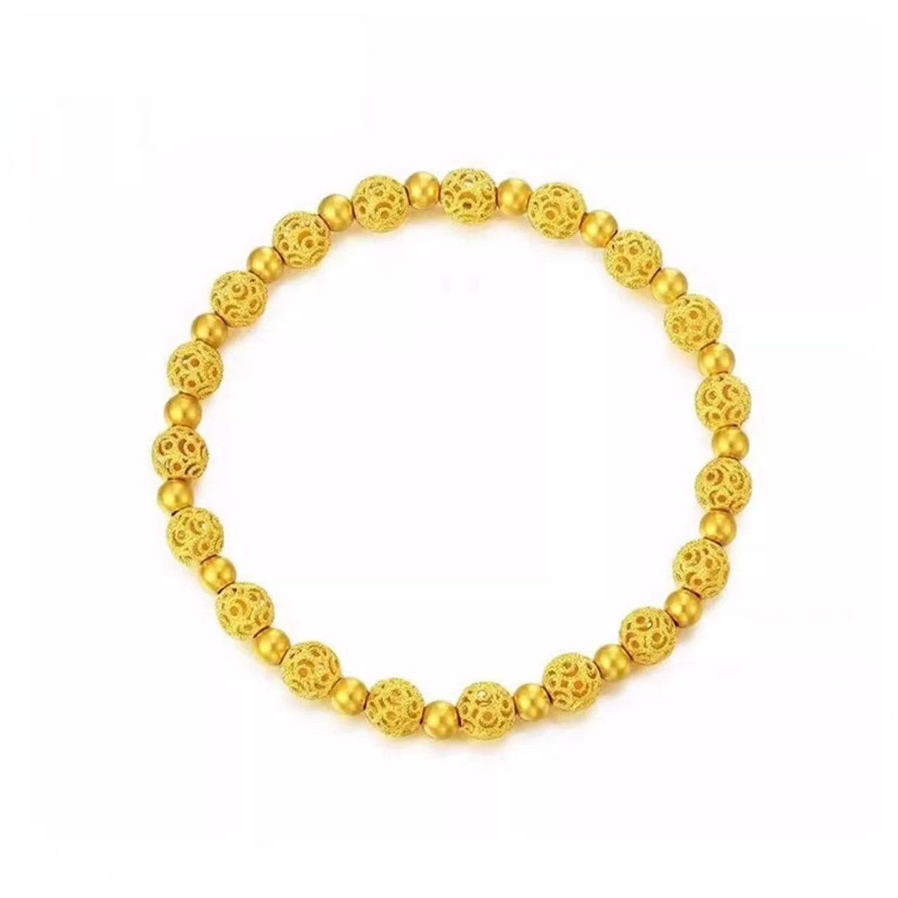Ancient Method Filigree Hydrangea Bracelet – 18K Gold Plated Hollow Ball Bead Jewelry, New Chinese Style Exquisite Gift for Girlfriend