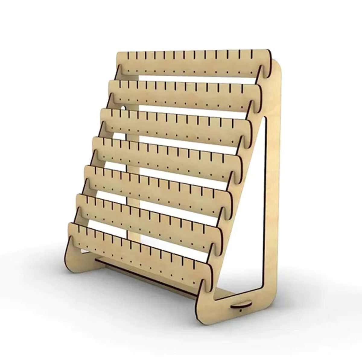 Solid Wood Multi-Functional Jewelry Display Rack - Professional Earring & Bracelet Organizer - High-End Boutique Stall & Photography Props