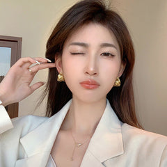 Retro Winding "Heavy Industry" Hoop Earrings - S925 Silver Needle Hollow C-Shaped Metal Hoops - High-End Niche Design Jewelry for Women