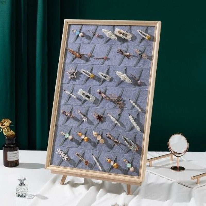 Wall-Mounted Jewelry & Hairpin Display Board - Multi-Functional Headwear Organizer Frame - Aesthetic Earring, Necklace, and Hair Accessory Storage Rack for Home Decor