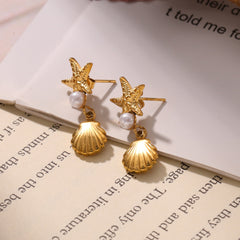 New Four-Leaf Clover Petal Studs - 18K Gold Plated "Light Luxury" Floral Earrings - Versatile High-End Ear Hole Support Earrings