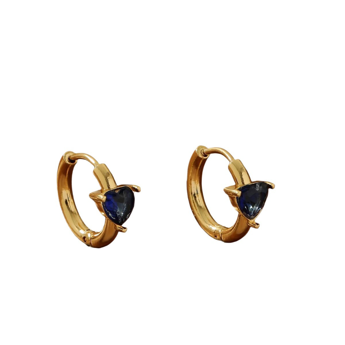 18K Gold Hollow Inverted Triangle Earrings - Geometric Zircon Leverback Hoops - Tarnish-Proof Titanium Steel Polygonal Earrings for Women