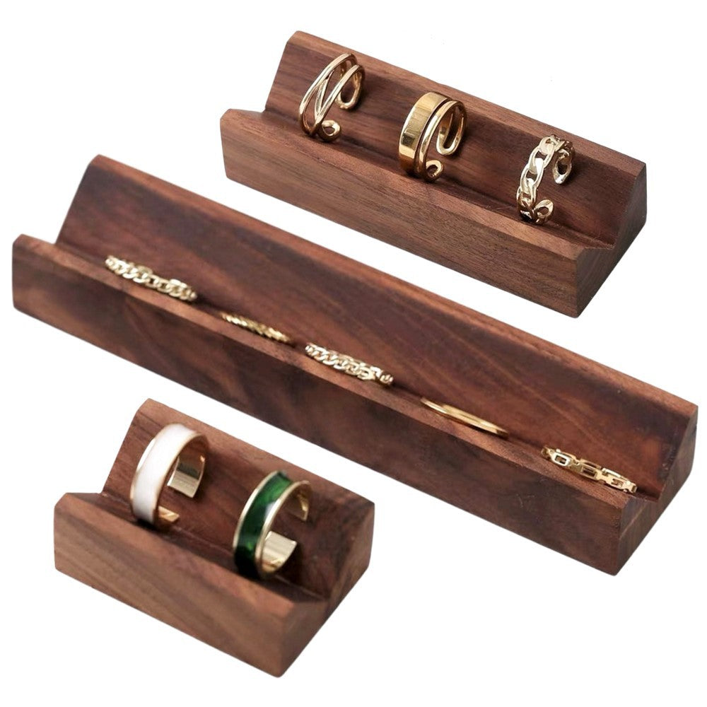Cross-Border Hot Selling Walnut Ring Rack Earrings Ring Storage Rack Jewelry Display Rack Jewelry Photography Props