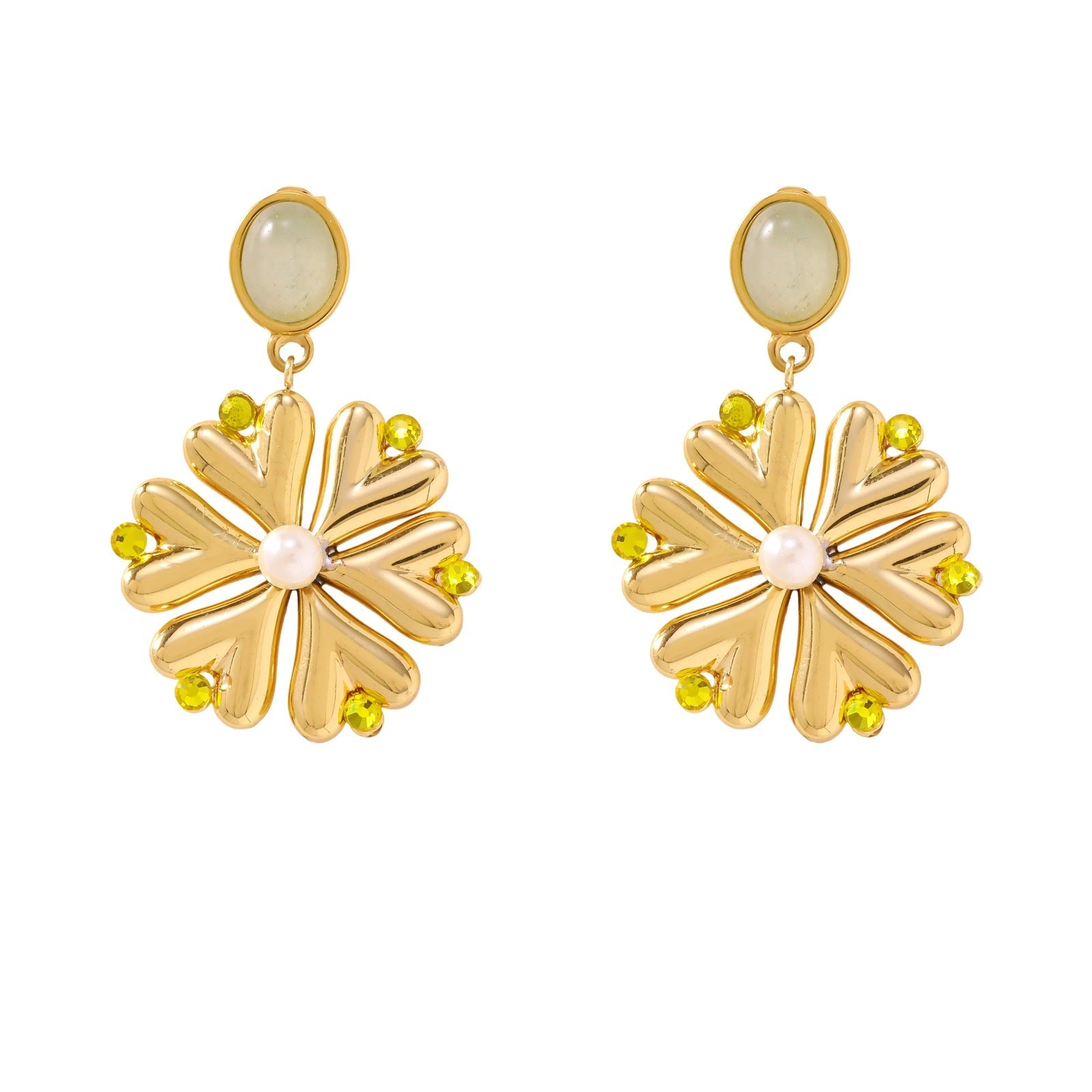 Pearl Firework Stud Earrings - S925 Silver Needle Japanese & Korean Style Micro-Encrusted Zircon Earrings - High-End Light Luxury Floral Jewelry