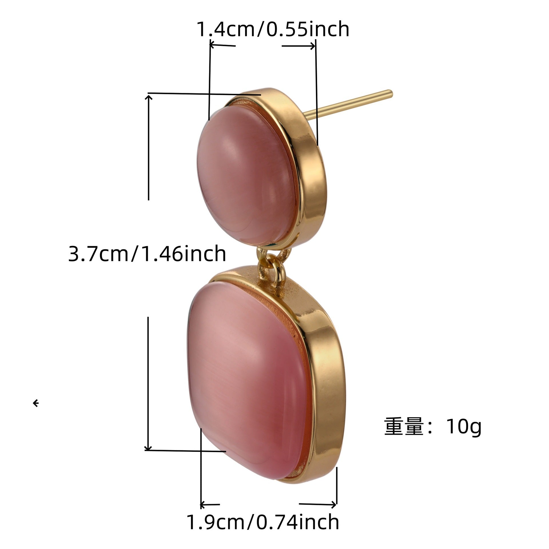 French Enamel Geometric Earrings with S925 Silver Needle - Small Fragrance Style Studs for Women