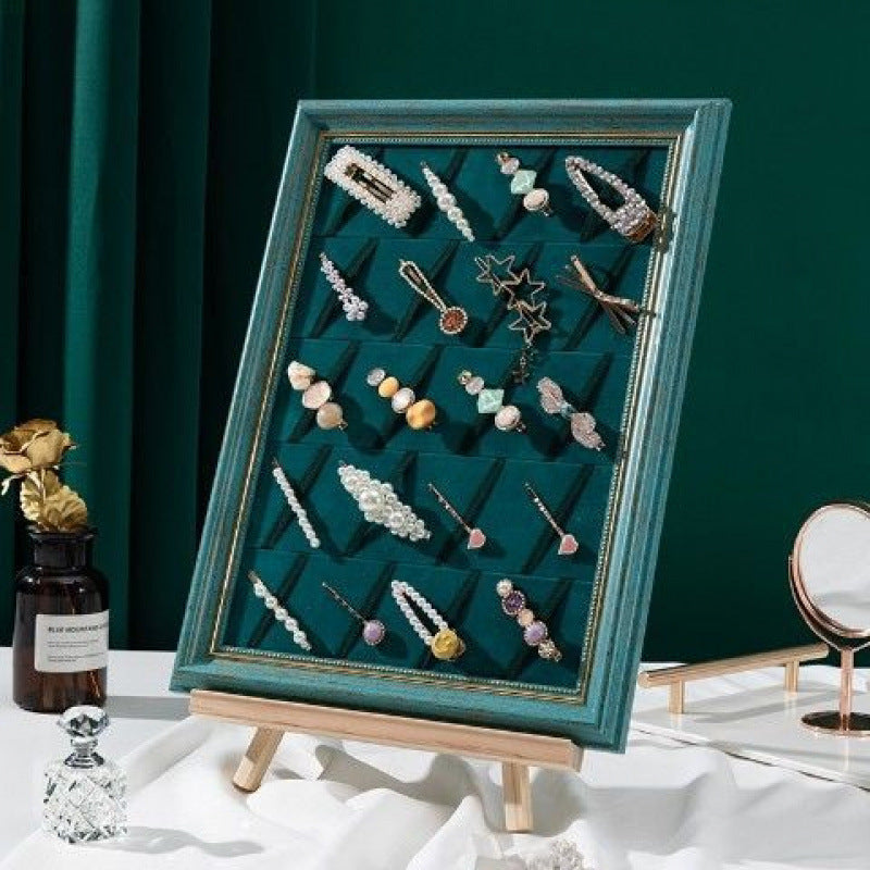 Wall-Mounted Jewelry & Hairpin Display Board - Multi-Functional Headwear Organizer Frame - Aesthetic Earring, Necklace, and Hair Accessory Storage Rack for Home Decor