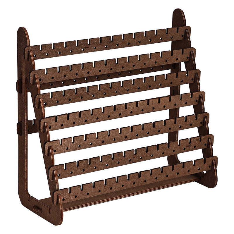 7-Tier Walnut Earring Organizer Stand – Large Capacity Wooden Jewelry Display with Detachable Tiers for Live Streaming & Boutique Storage