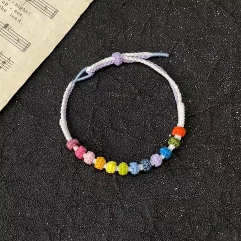 Iris Purple Butterfly String Bracelet – Hand-Woven Flower & Butterfly Charm, Sweet Niche Design High-Value Gift for Women