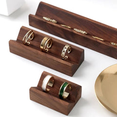 Cross-Border Hot Selling Walnut Ring Rack Earrings Ring Storage Rack Jewelry Display Rack Jewelry Photography Props