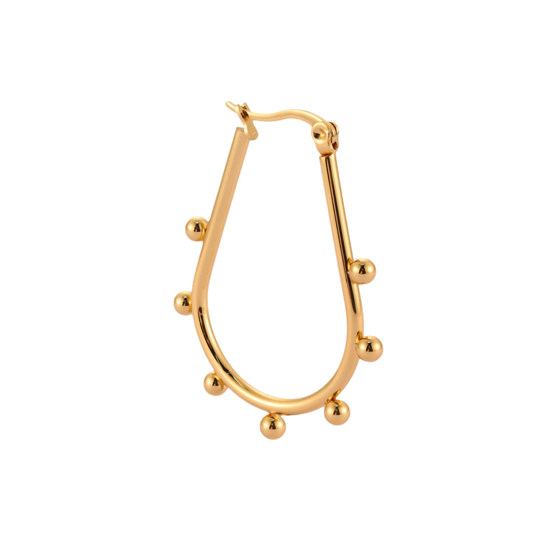 French Bean Irregular Stud Earrings - 18K Gold Plated Titanium Steel - Waterproof Niche Design Organic Earrings for Women