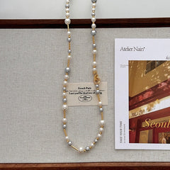 Long Pearl Y-Shaped Sweater Chain – 18K Gold Plated Layered Lariat Necklace for Autumn & Winter Fashion