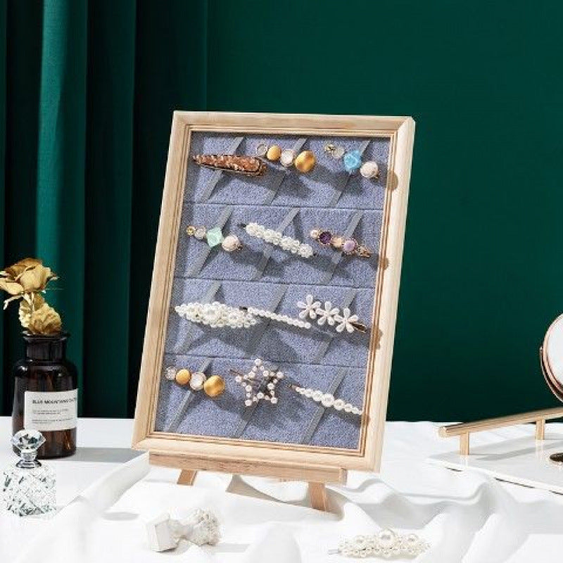 Wall-Mounted Jewelry & Hairpin Display Board - Multi-Functional Headwear Organizer Frame - Aesthetic Earring, Necklace, and Hair Accessory Storage Rack for Home Decor