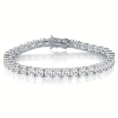 Classic 18K Gold Electroplated Zircon High-End Tennis Bracelet Full Of Diamonds Personalized Fashion Trend European And American Hip-Hop Style New