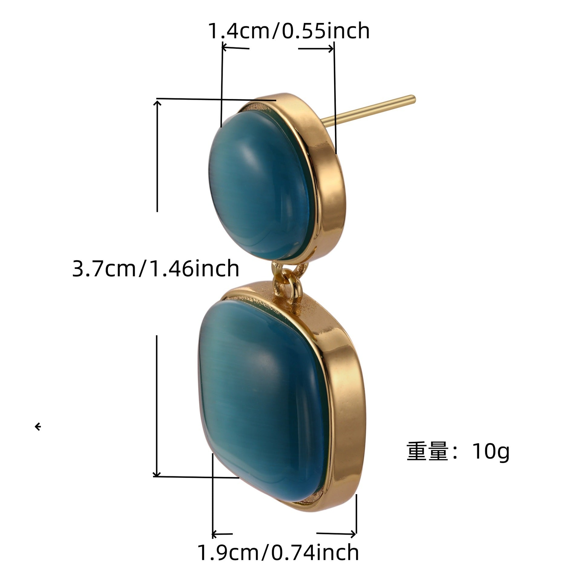French Enamel Geometric Earrings with S925 Silver Needle - Small Fragrance Style Studs for Women
