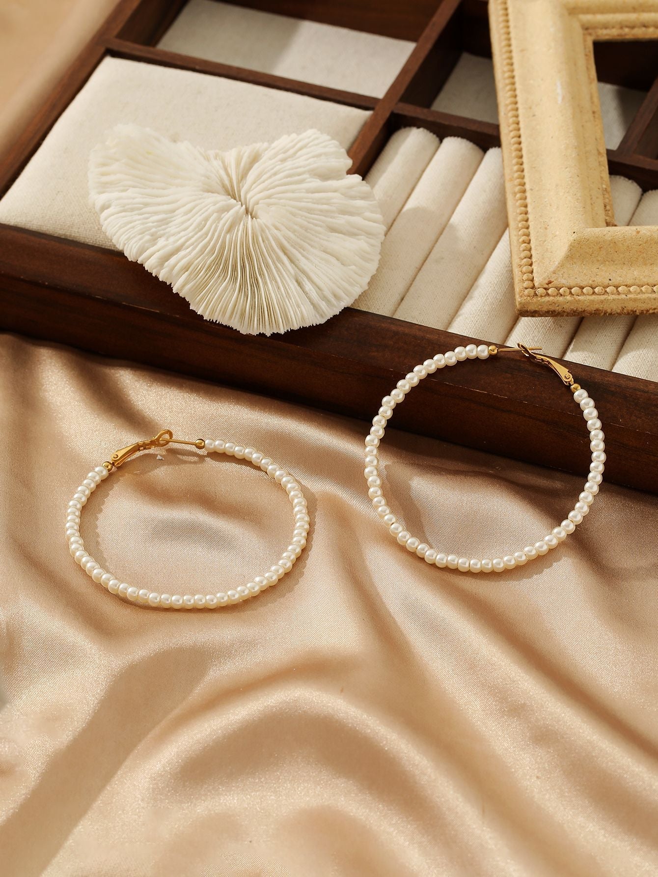 Round Beaded Shell Pearl Earrings - 18K Gold Plated Titanium Steel Studs - Tarnish-Proof European & American "Ins" Style Jewelry for Women
