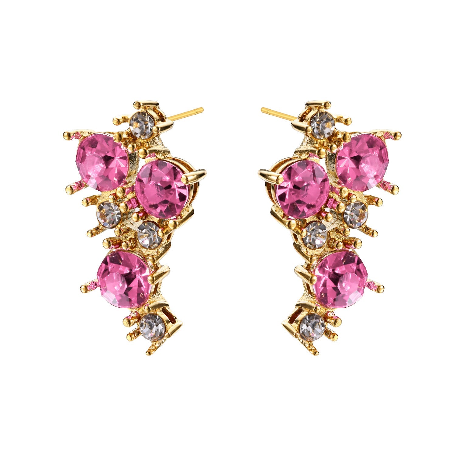 Red Cherry Earrings for Women - Niche 18K Gold Plated Titanium Steel Studs - Tarnish-Proof Hypoallergenic Light Luxury Jewelry
