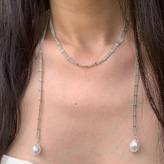 Cool Gold-Style Lace Wrap Necklace For Women, Vintage Design, Long Style, Stacked Pearls, Cold Style Clavicle