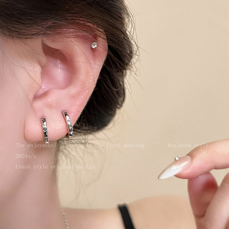 S925 Sterling Silver Double Hoop Earrings - 18K Gold Plated Niche Design Ear Buckles - Hypoallergenic Minimalist Stacked Jewelry for Women