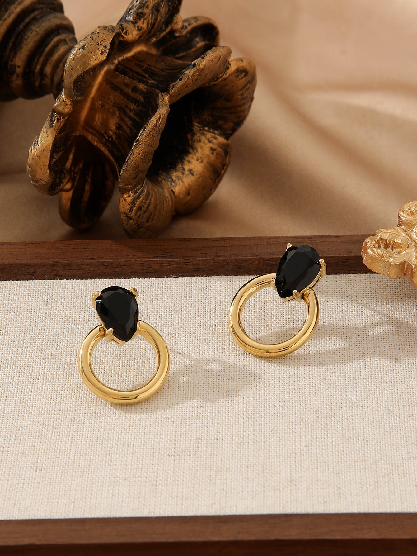 Colorful Zircon Water Drop Earrings - 18K Gold Plated Titanium Steel - Elegant OL Style Chic Teardrop Studs - Tarnish-Proof Luxury Jewelry
