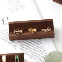 Cross-Border Hot Selling Walnut Ring Rack Earrings Ring Storage Rack Jewelry Display Rack Jewelry Photography Props