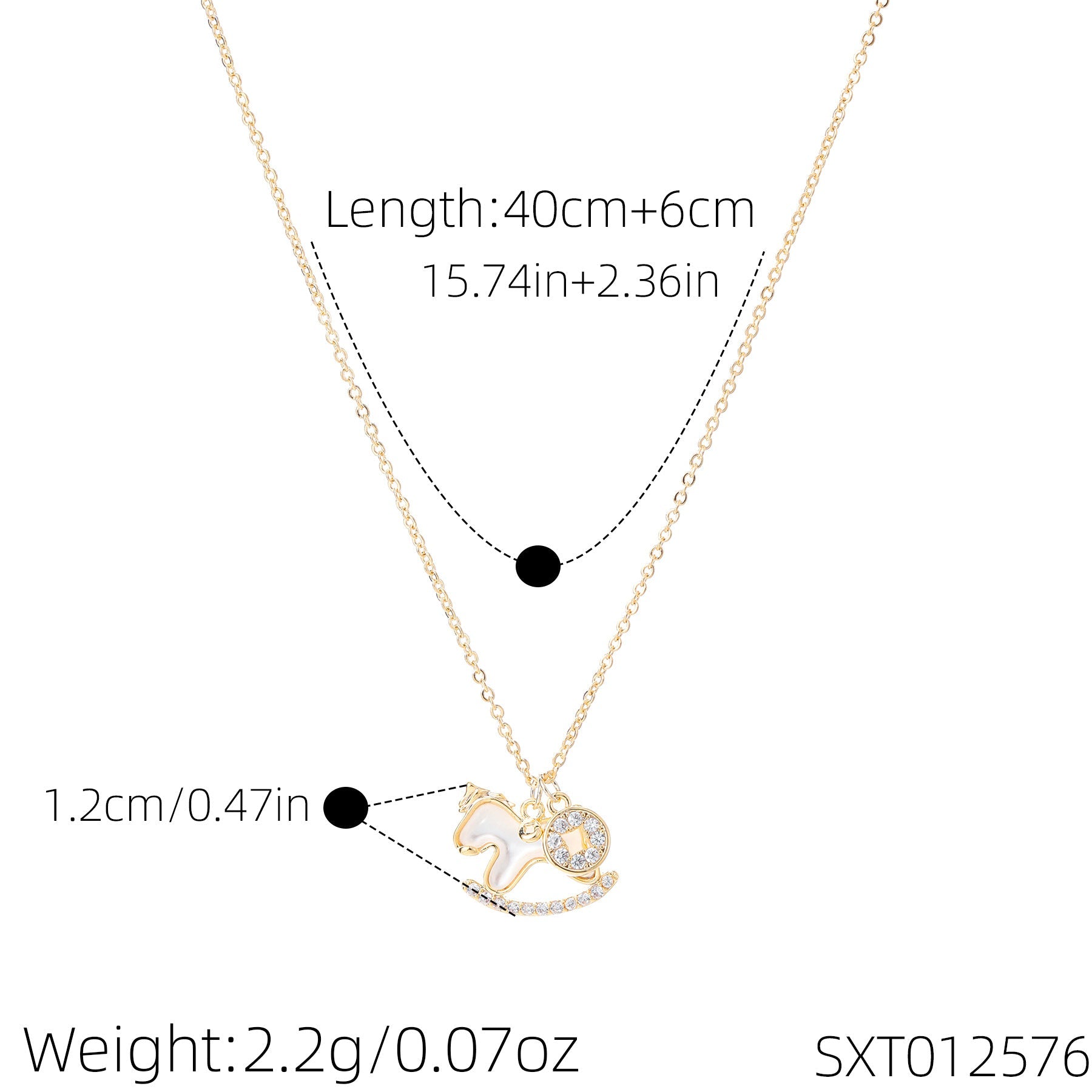 Natural Shell Pony Pendant Necklace – 18K Gold Plated Zodiac Horse Spirit Necklace, Meaningful Good Luck Jewelry Gift for Women