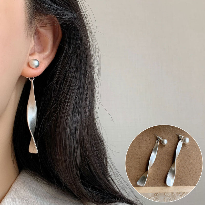 French Retro Gold Hoop Earrings - S925 Silver Needle Minimalist Thick Hoops - 18K Gold Plated Niche Design High-End Earrings for Women