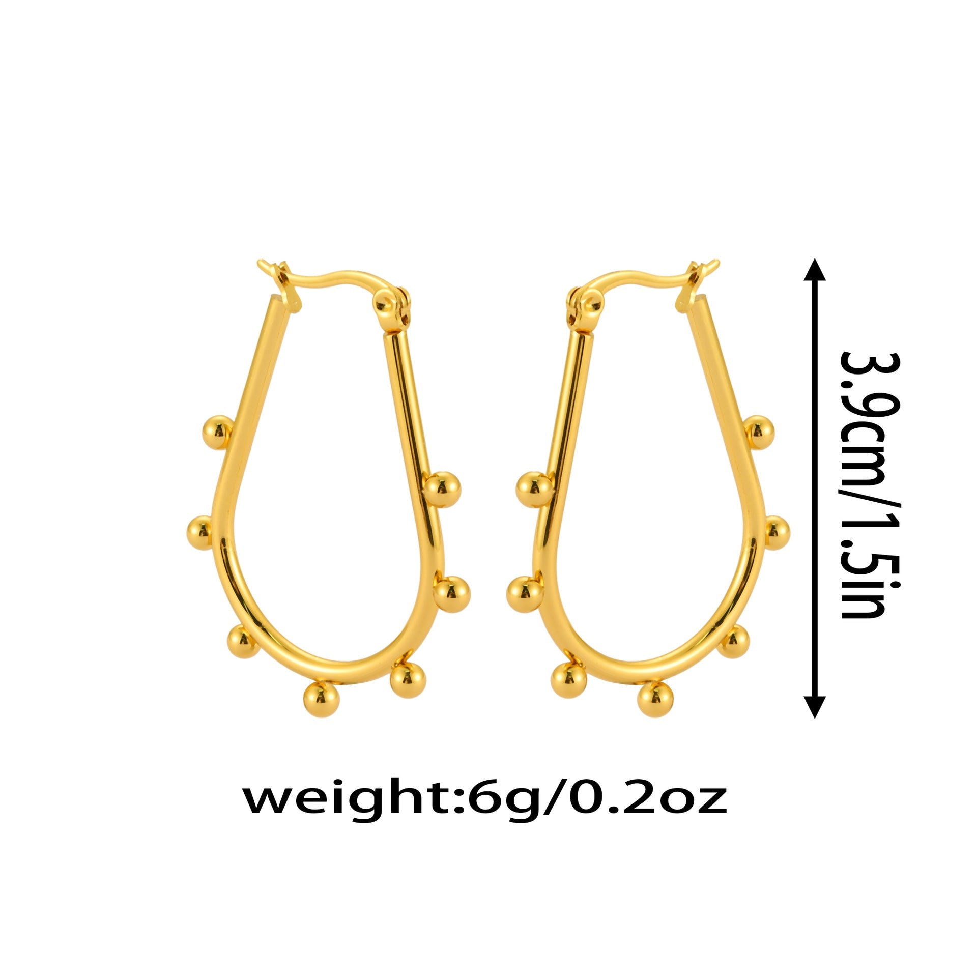 French Bean Irregular Stud Earrings - 18K Gold Plated Titanium Steel - Waterproof Niche Design Organic Earrings for Women