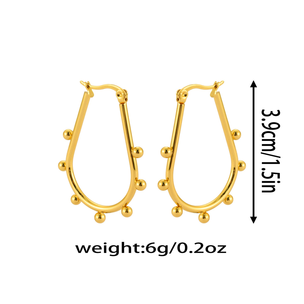French Bean Irregular Stud Earrings - 18K Gold Plated Titanium Steel - Waterproof Niche Design Organic Earrings for Women