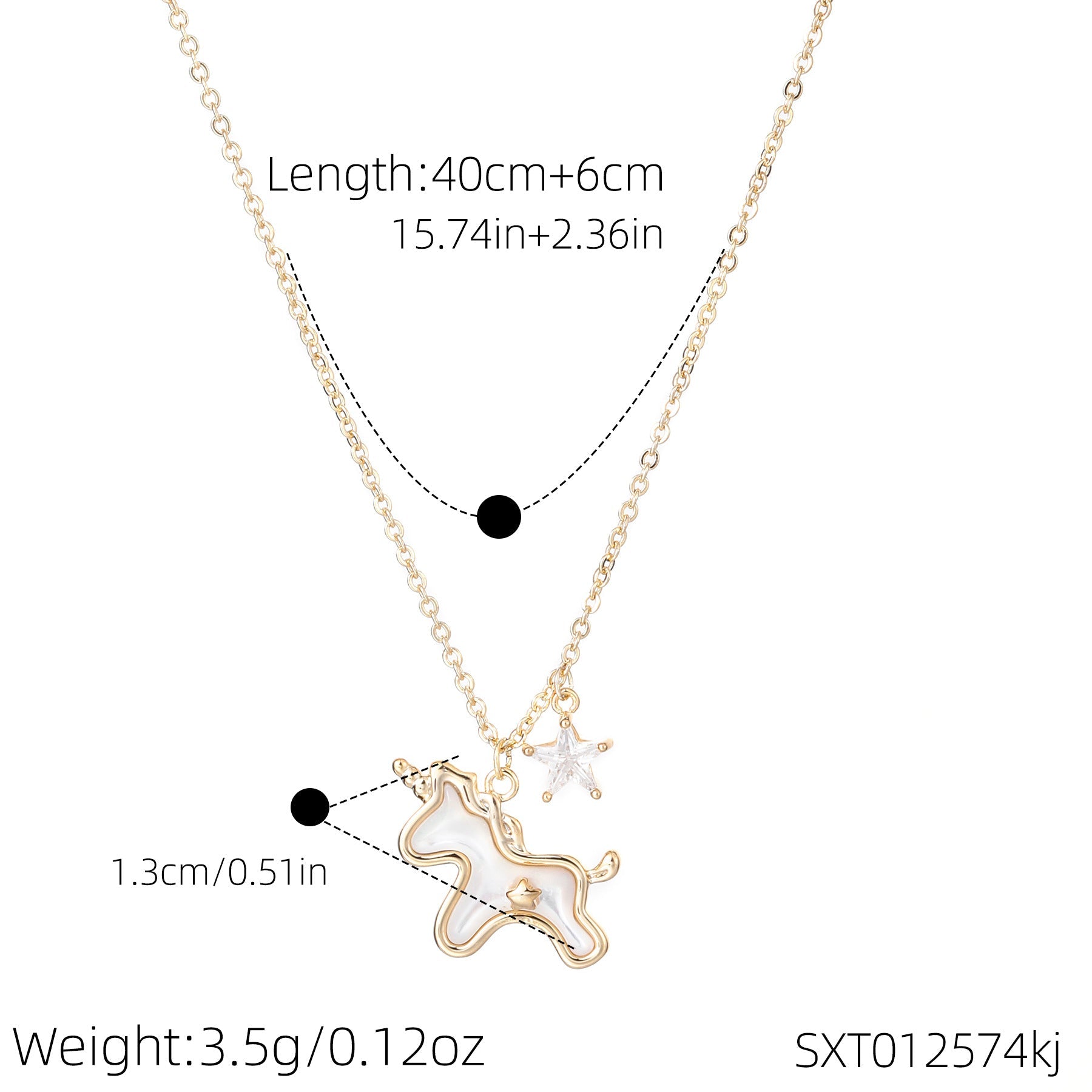 Natural Shell Pony Pendant Necklace – 18K Gold Plated Zodiac Horse Spirit Necklace, Meaningful Good Luck Jewelry Gift for Women