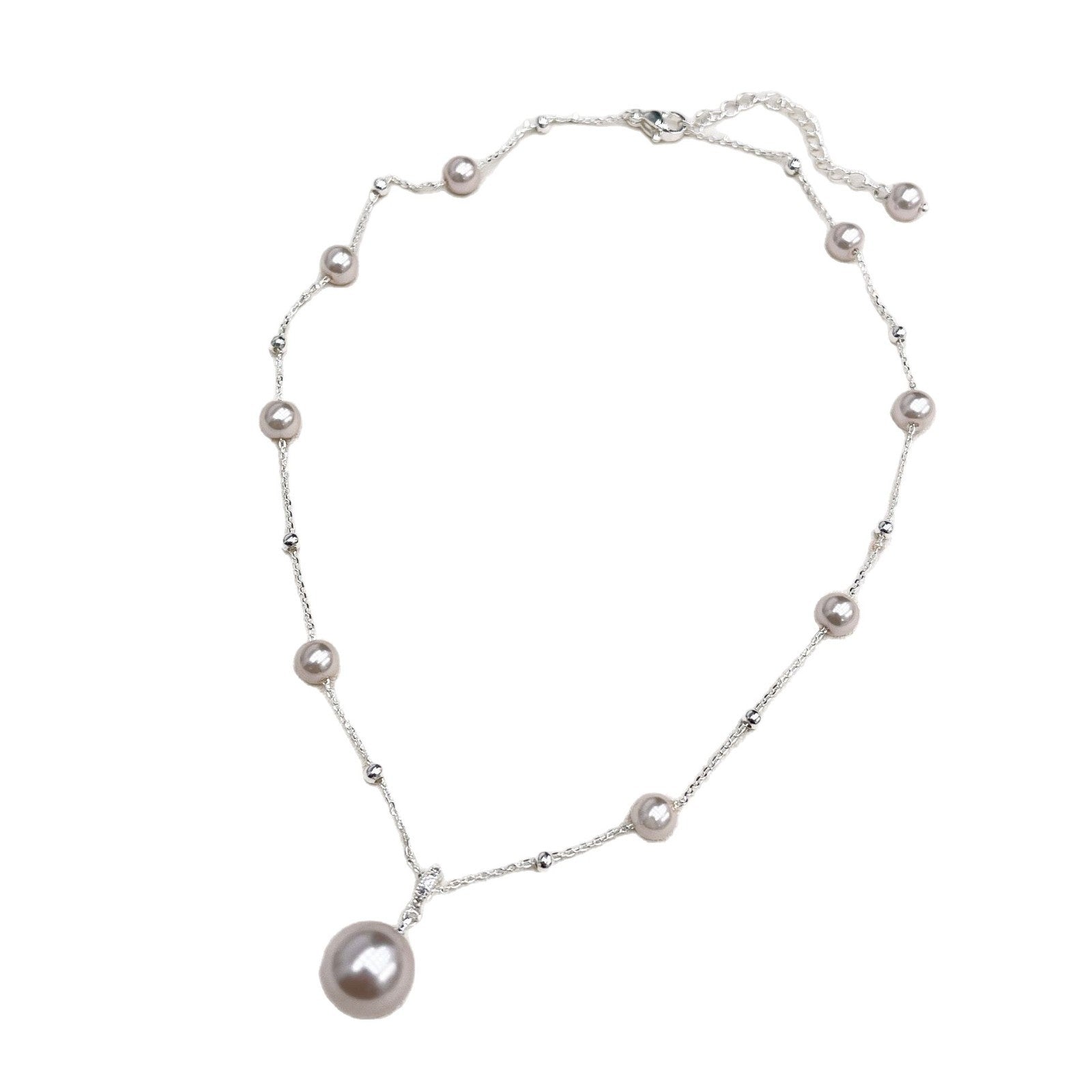 Fresh Iridescent Shell & Pearl Necklace – 18K Gold Plated Star Pendant Clavicle Chain, Niche Light Luxury Jewelry for Women