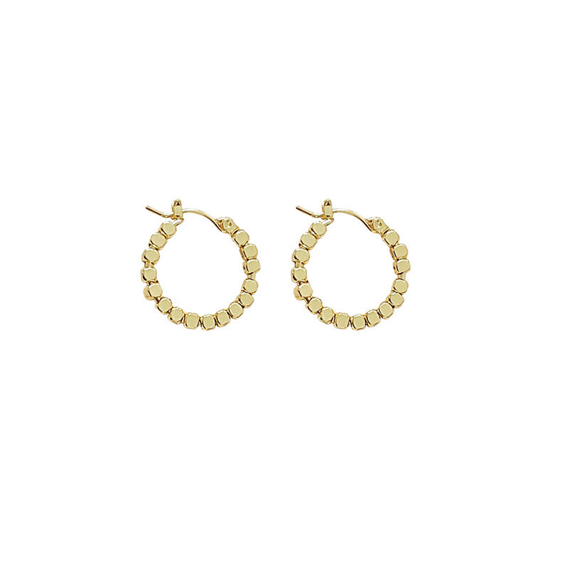 "Broken Silver" Irregular Lava Hoops - S925 Sterling Silver Textured Round Earrings - High-End Niche Design for Large Face Shapes