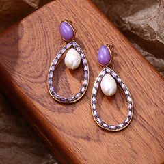 Exaggerated Zircon Hollow Drop Earrings - European & American Style 18K Gold Plated Statement Earrings - High-End Luxury Dangles for Women