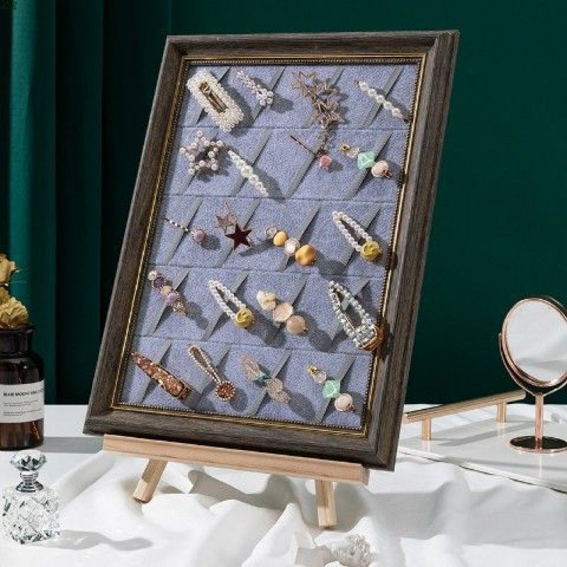 Wall-Mounted Jewelry & Hairpin Display Board - Multi-Functional Headwear Organizer Frame - Aesthetic Earring, Necklace, and Hair Accessory Storage Rack for Home Decor